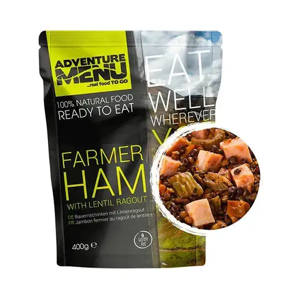 Farmer’s ham with lentil ragout