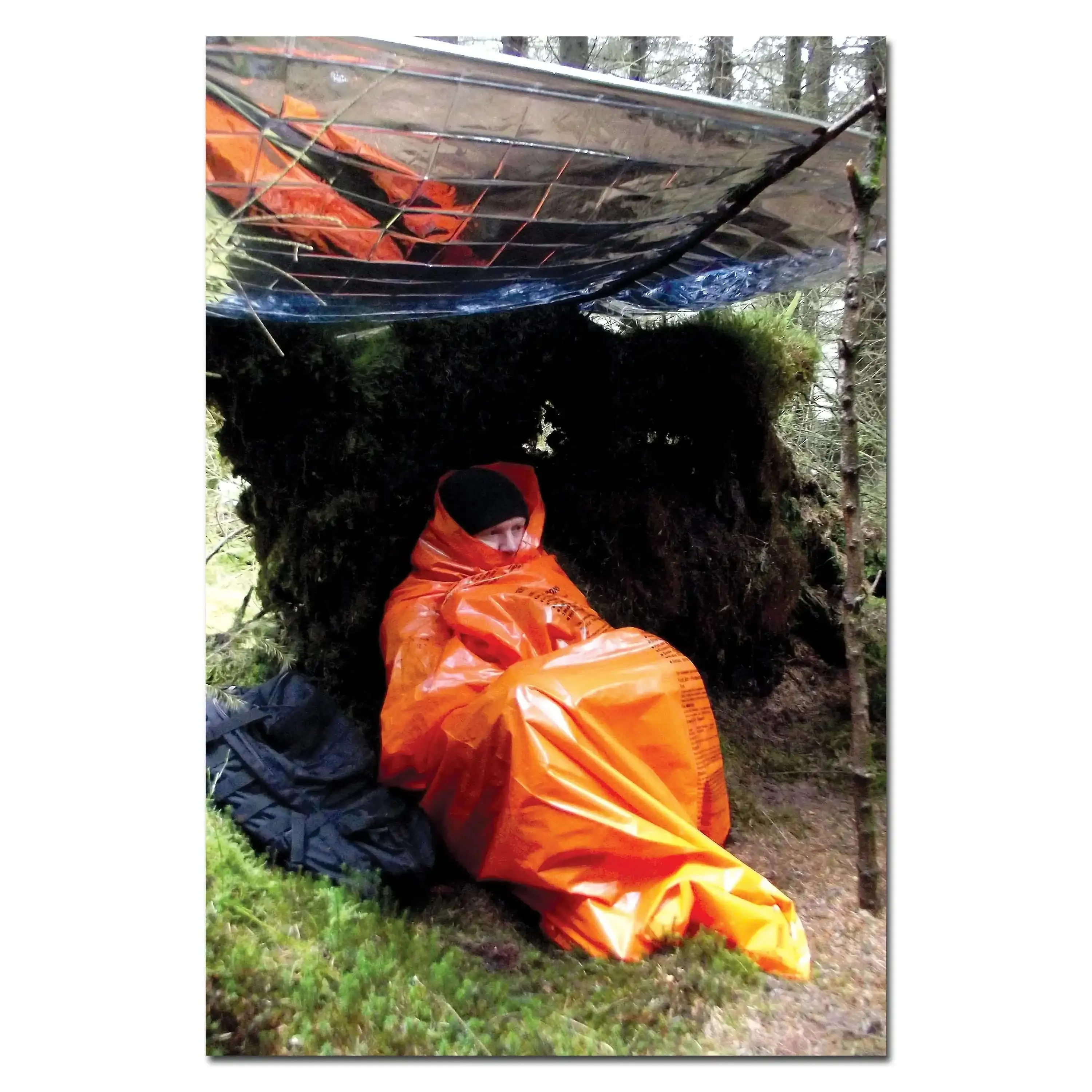 Printed survival bag orange