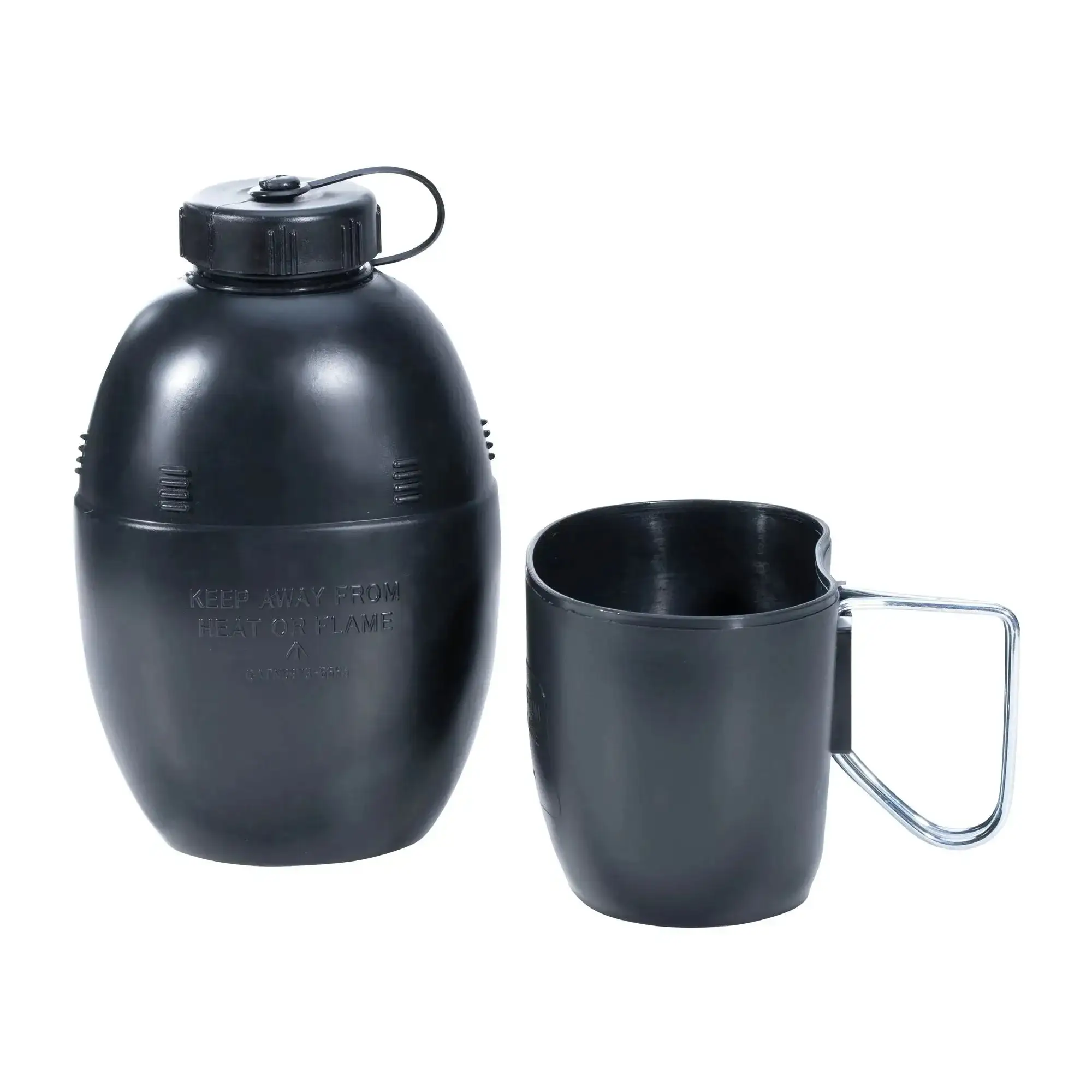Water bottle with cup black - Image 3