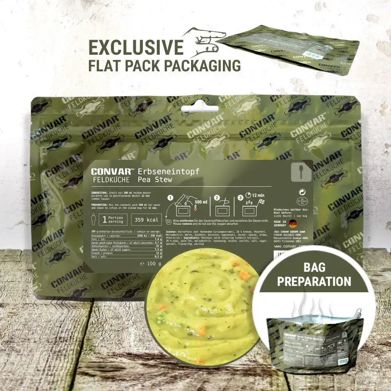 Field Kitchen Flex freeze-dried pea stew