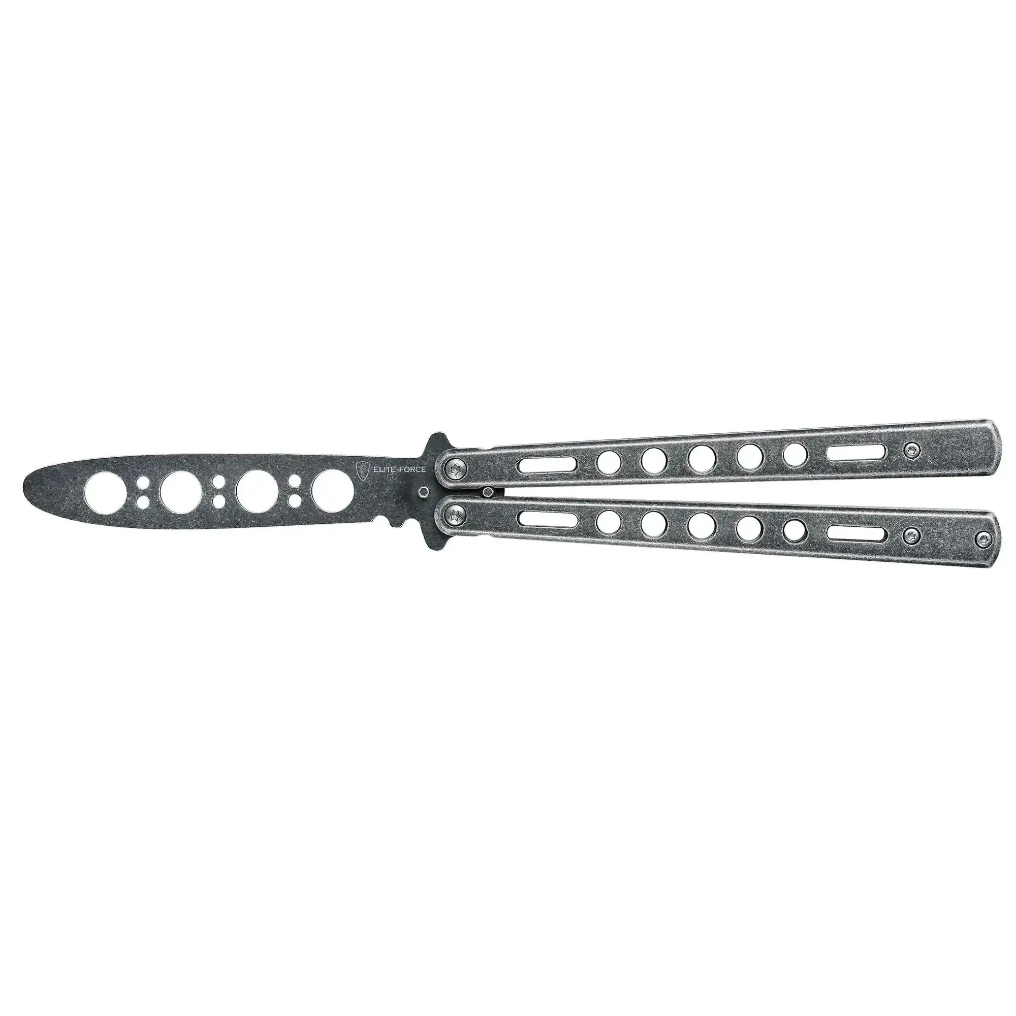 Training knife butterfly silver-colored