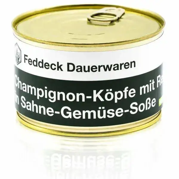 Ready-made meal: Canned mushroom caps with rice in cream and vegetable sauce, 400g
