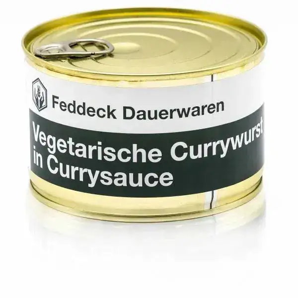 Ready-made meal, canned vegetarian currywurst with curry sauce, 400g
