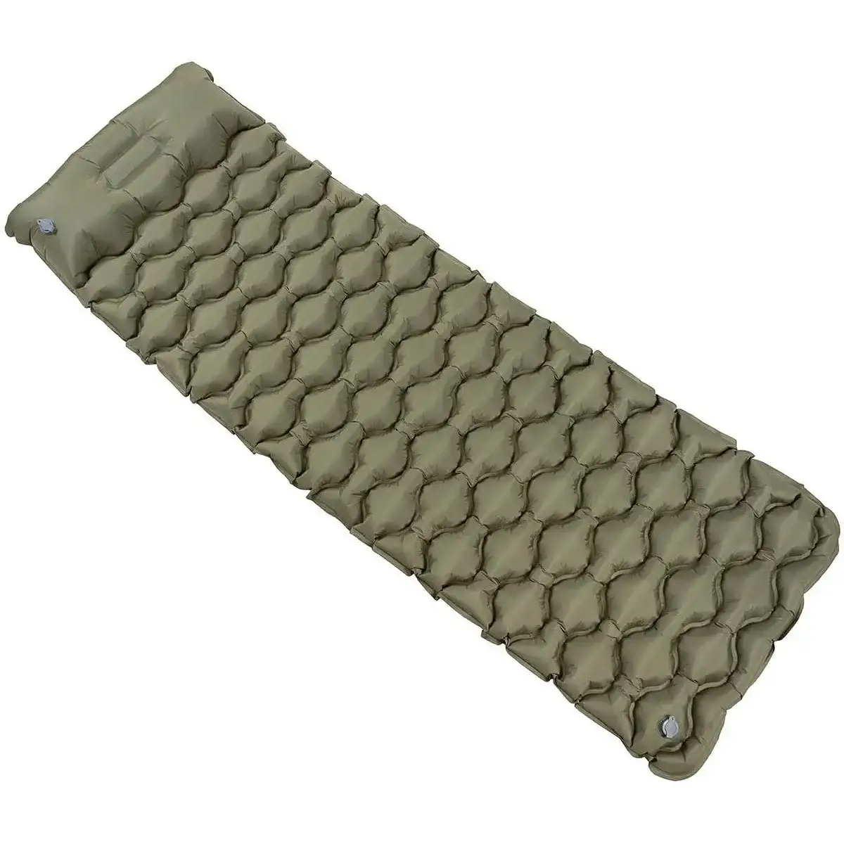 Inflatable sleeping mat with head section