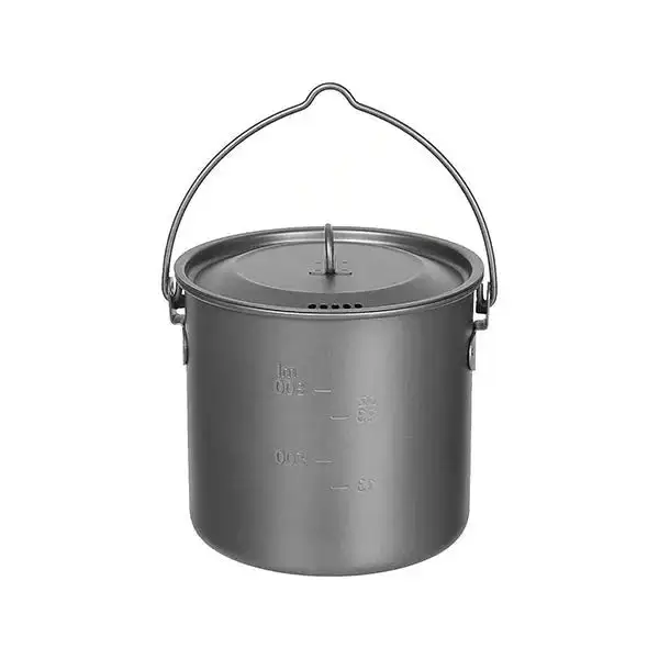 Small titanium pot, 1.1 L, with lid and folding handles - Image 2