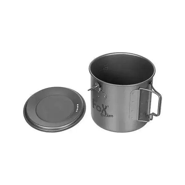 Small titanium pot, 1.1 L, with lid and folding handles - Image 4