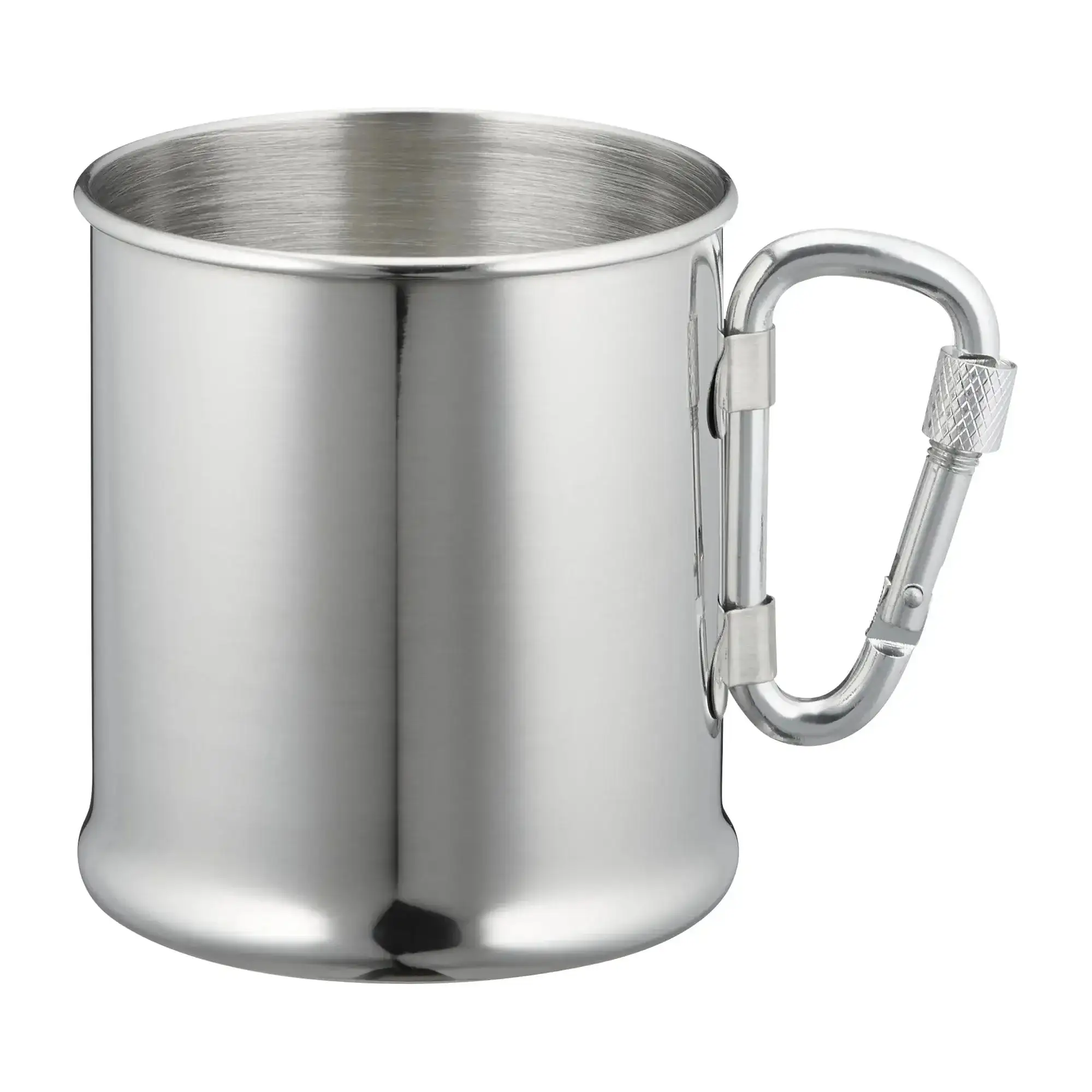 Stainless steel mug with carabiner 220 ml