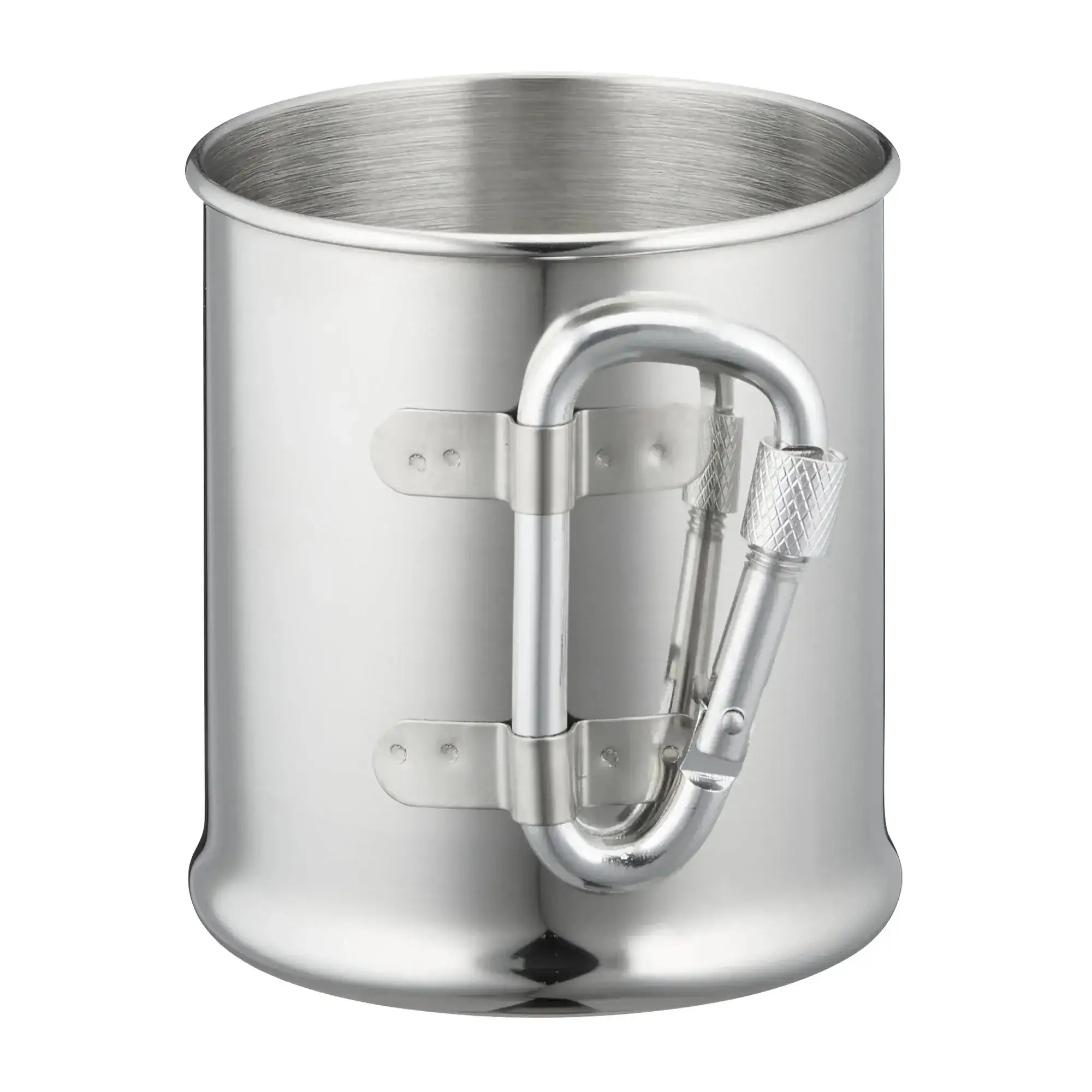 Stainless steel mug with carabiner 220 ml - Image 2