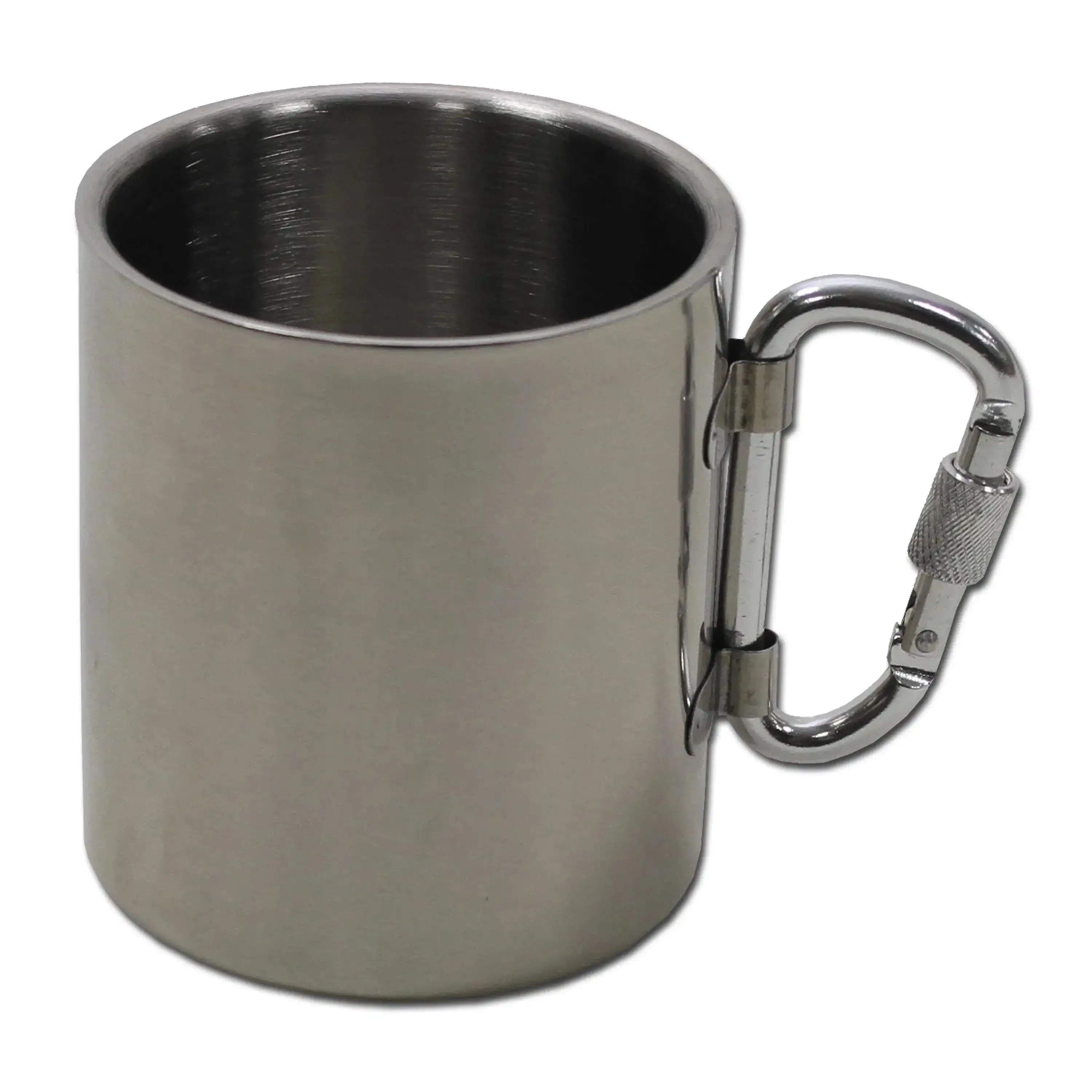 Stainless steel mug with carabiner 300 ml