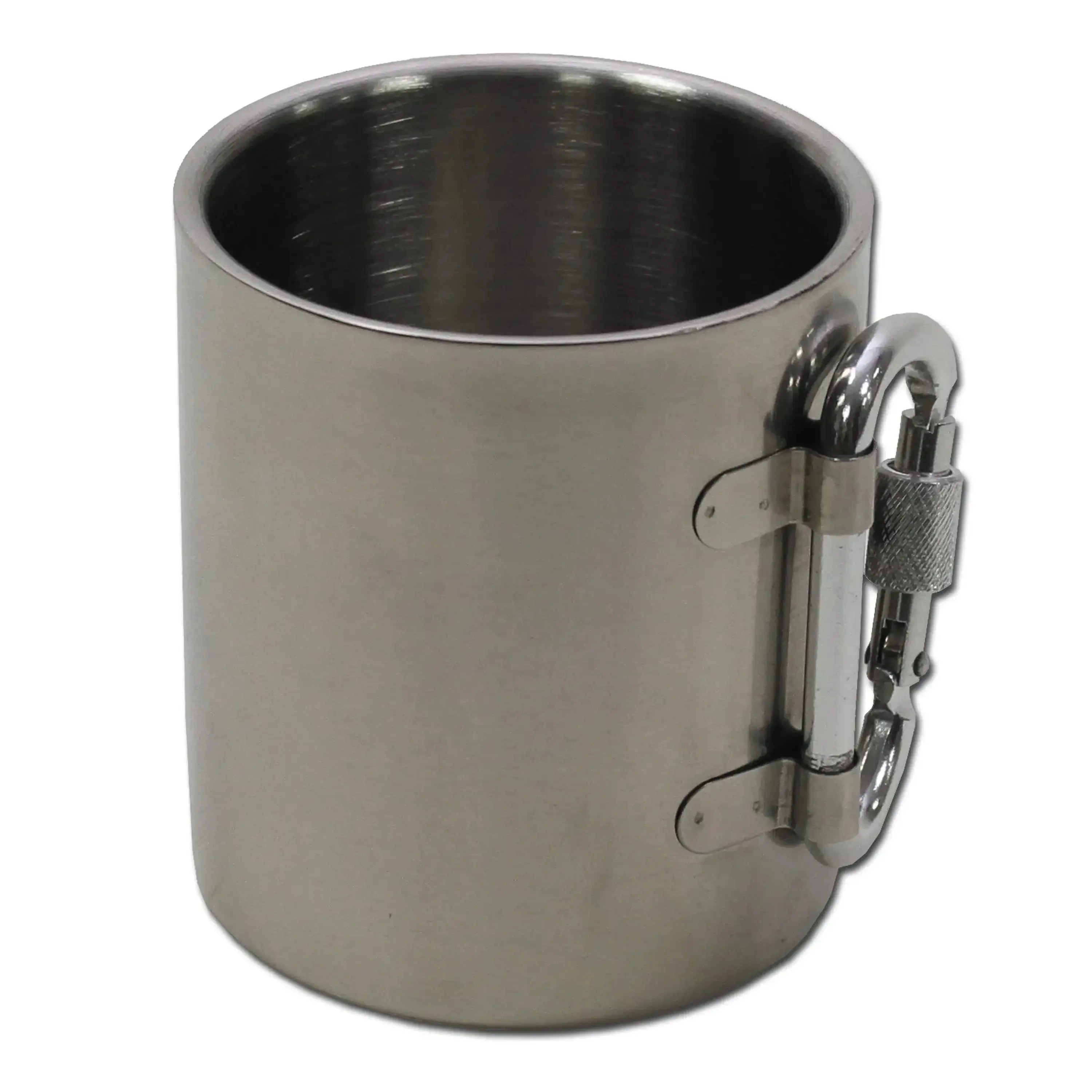 Stainless steel mug with carabiner 300 ml - Image 2