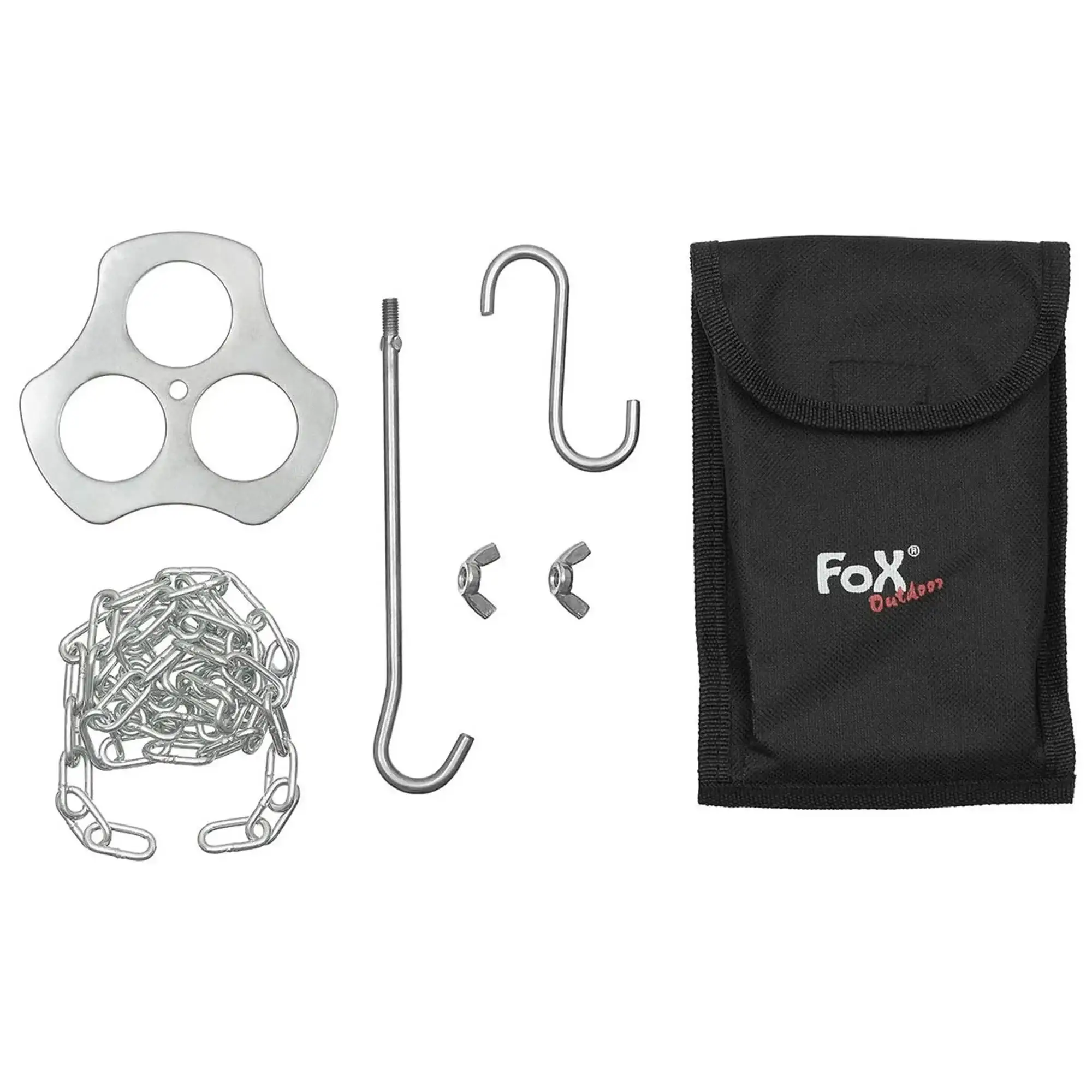 Outdoor tripod holder stainless steel with chain and hook - Image 2