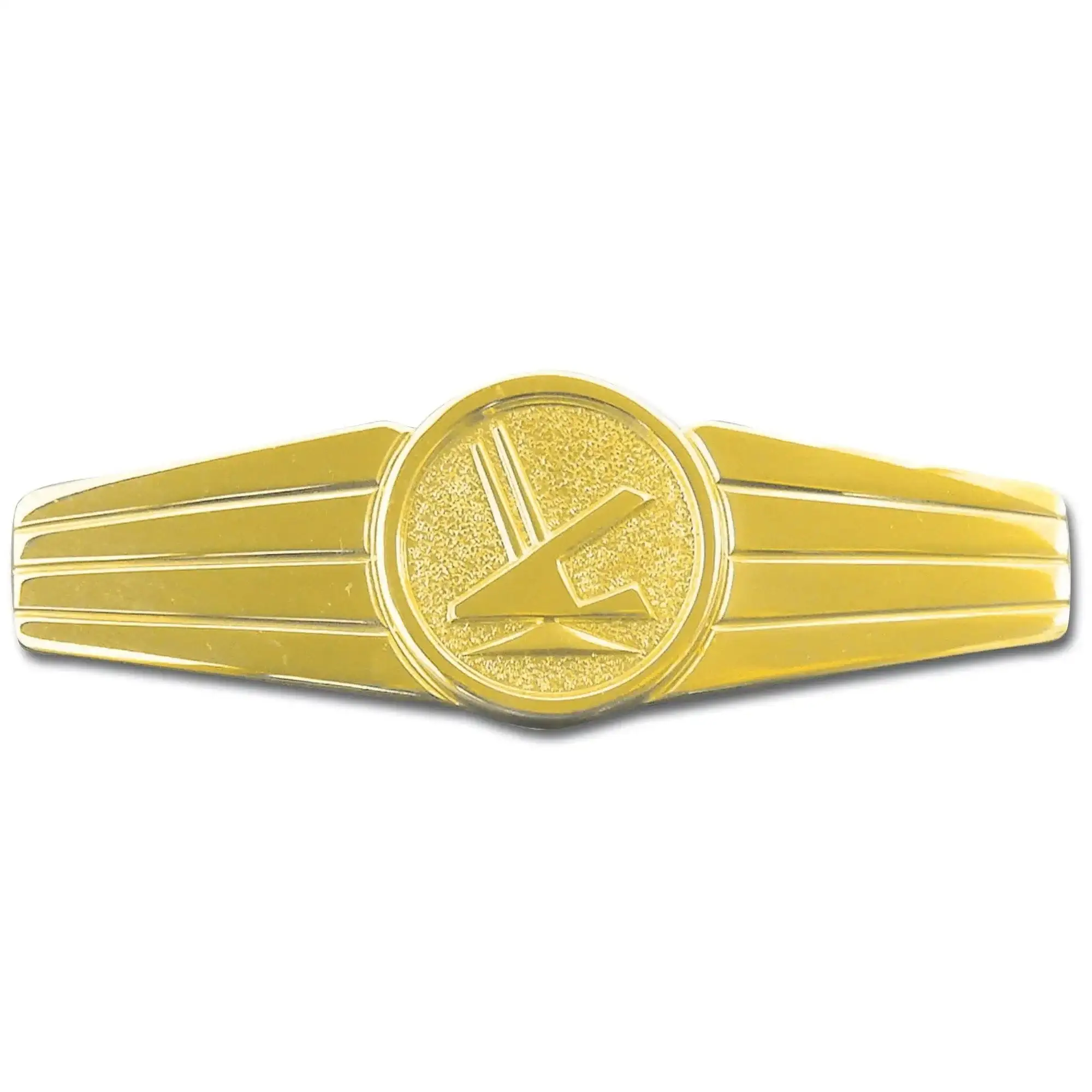 Old BW security personnel badge, metal, gold-colored