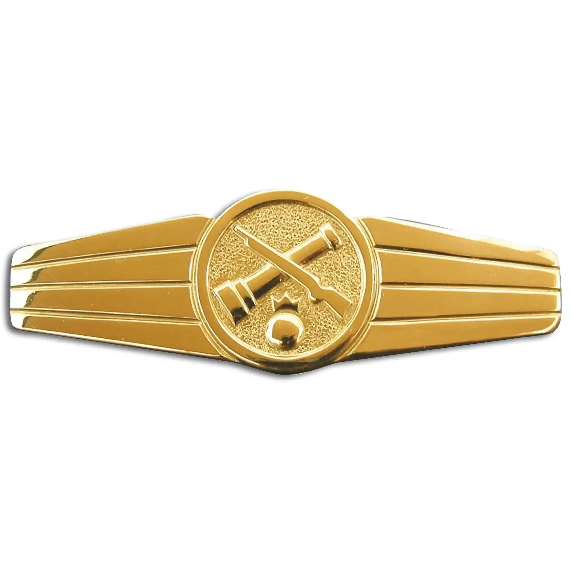 Badge BW tube weapons personnel metal