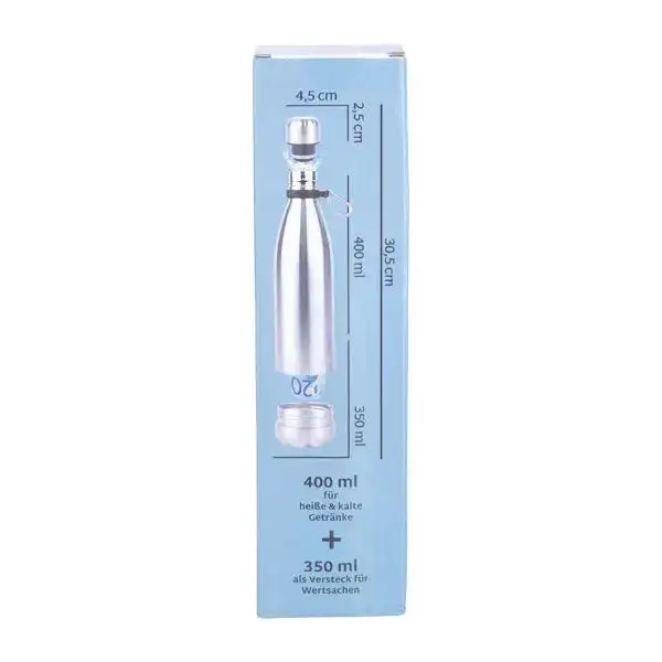 Hidden Safe stainless steel bottle silver-colored - Image 4