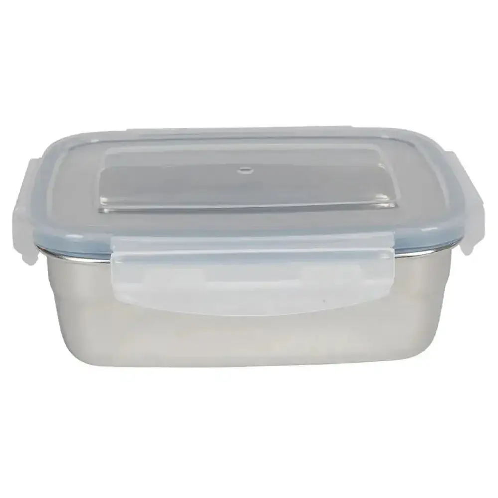 Lunch box stainless steel 1.8 L silver-colored