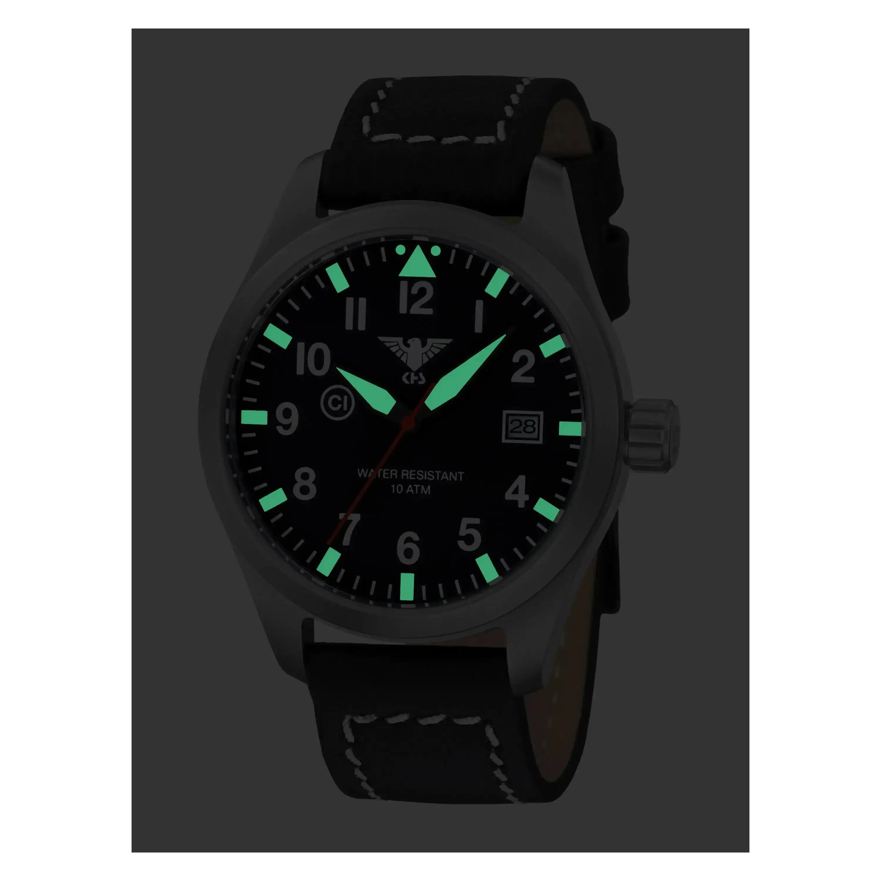 Airleader Steel watch with buffalo leather strap - Image 2
