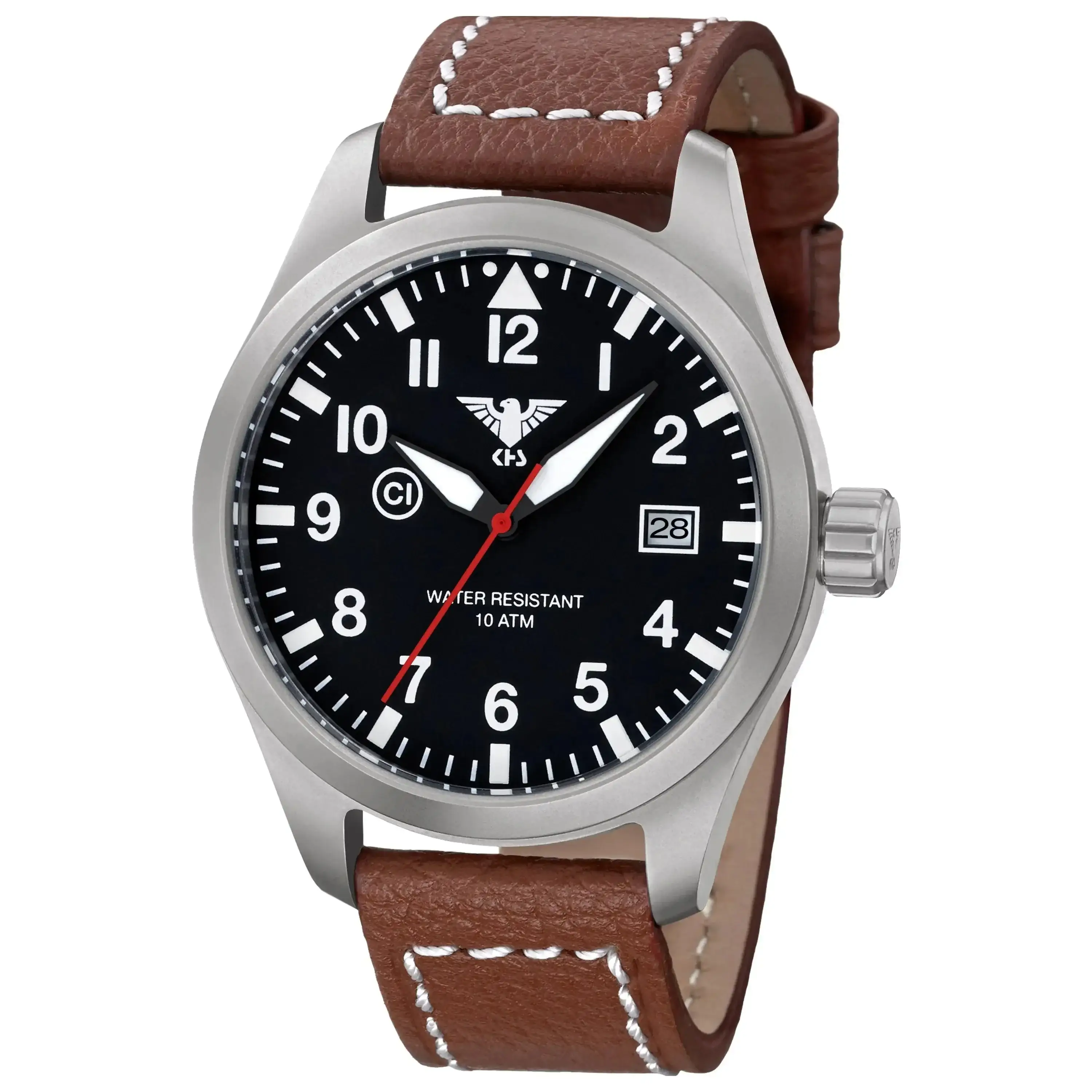 Wristwatch Airleader Steel buffalo leather strap