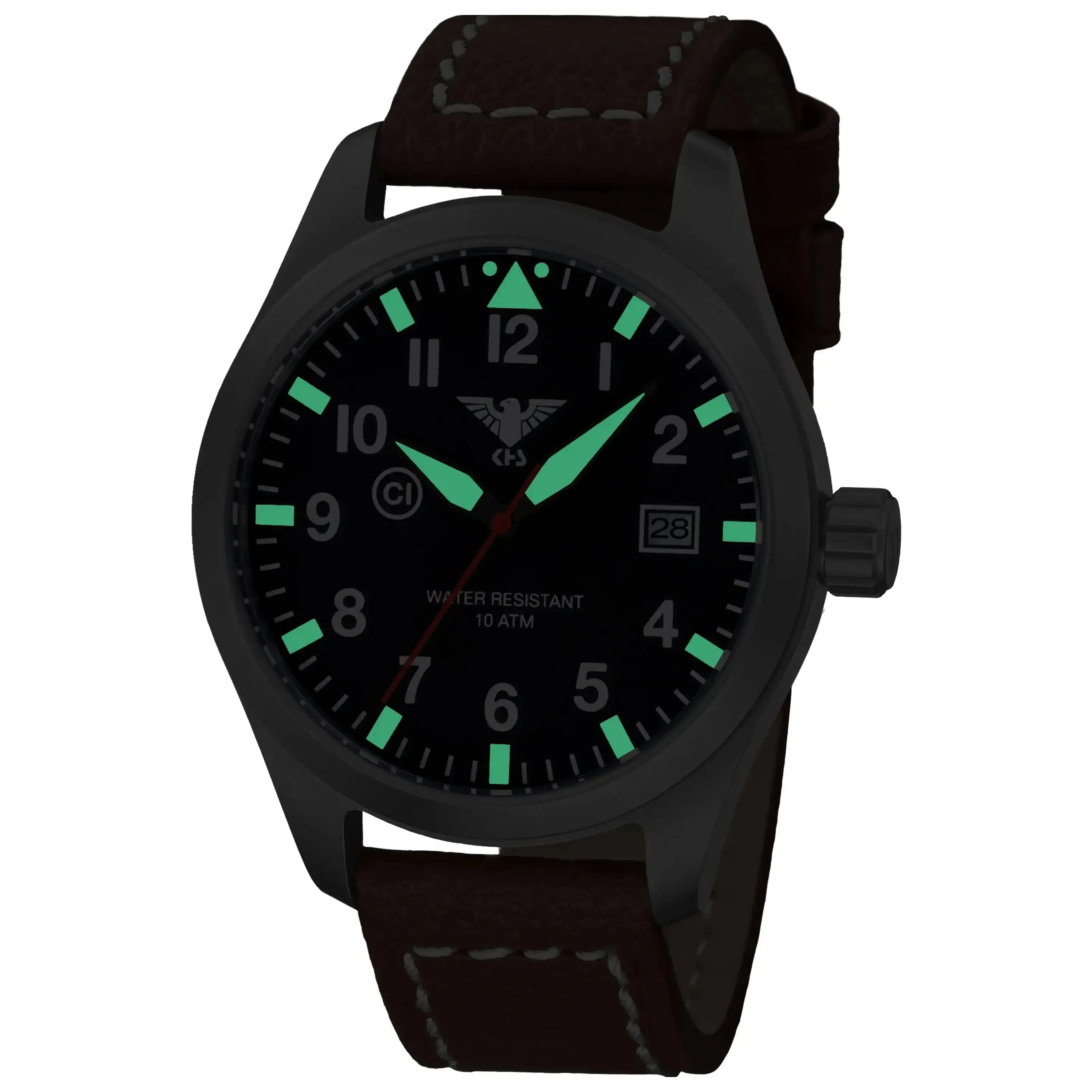Wristwatch Airleader Steel buffalo leather strap - Image 2