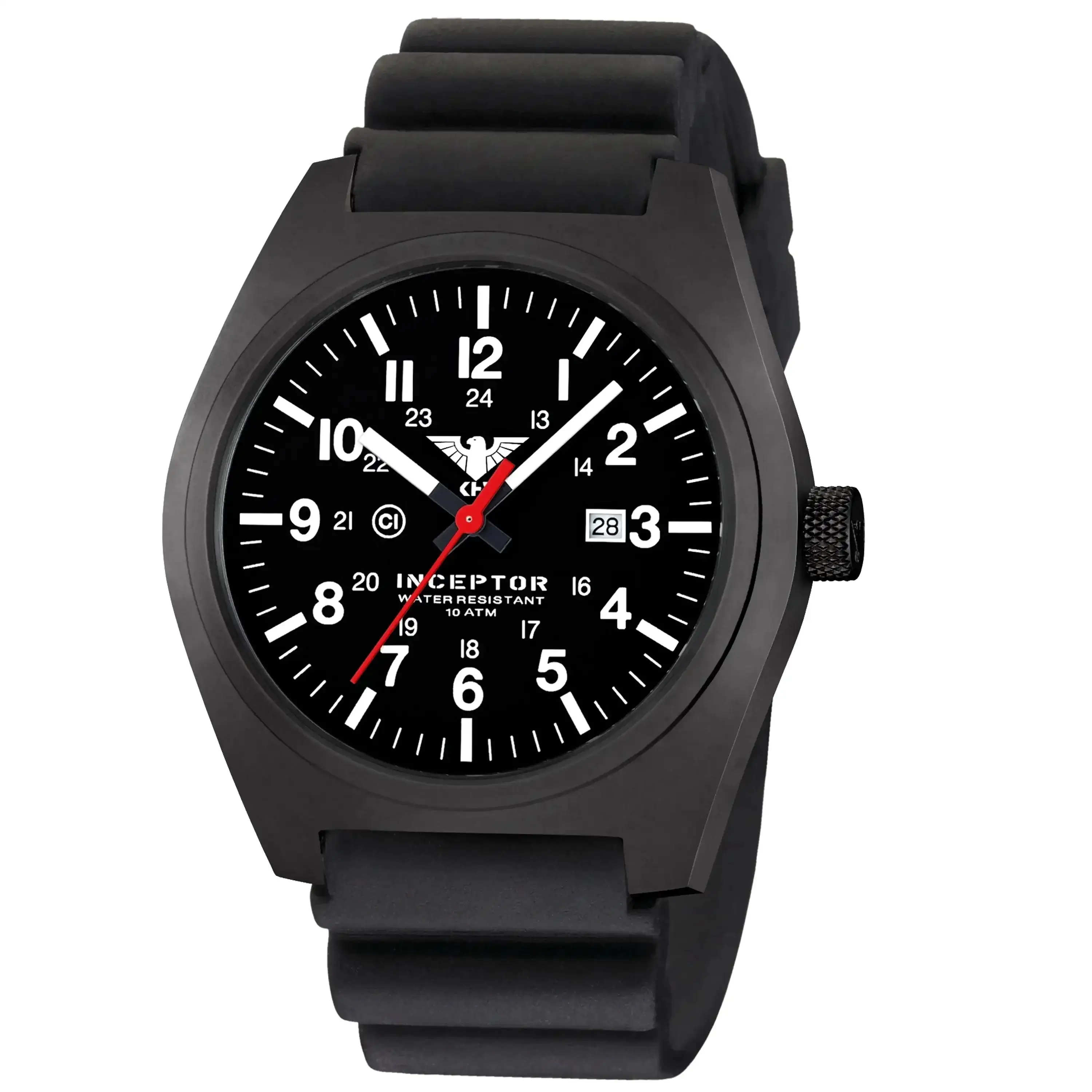 Wristwatch Inceptor Black Steel Diver strap