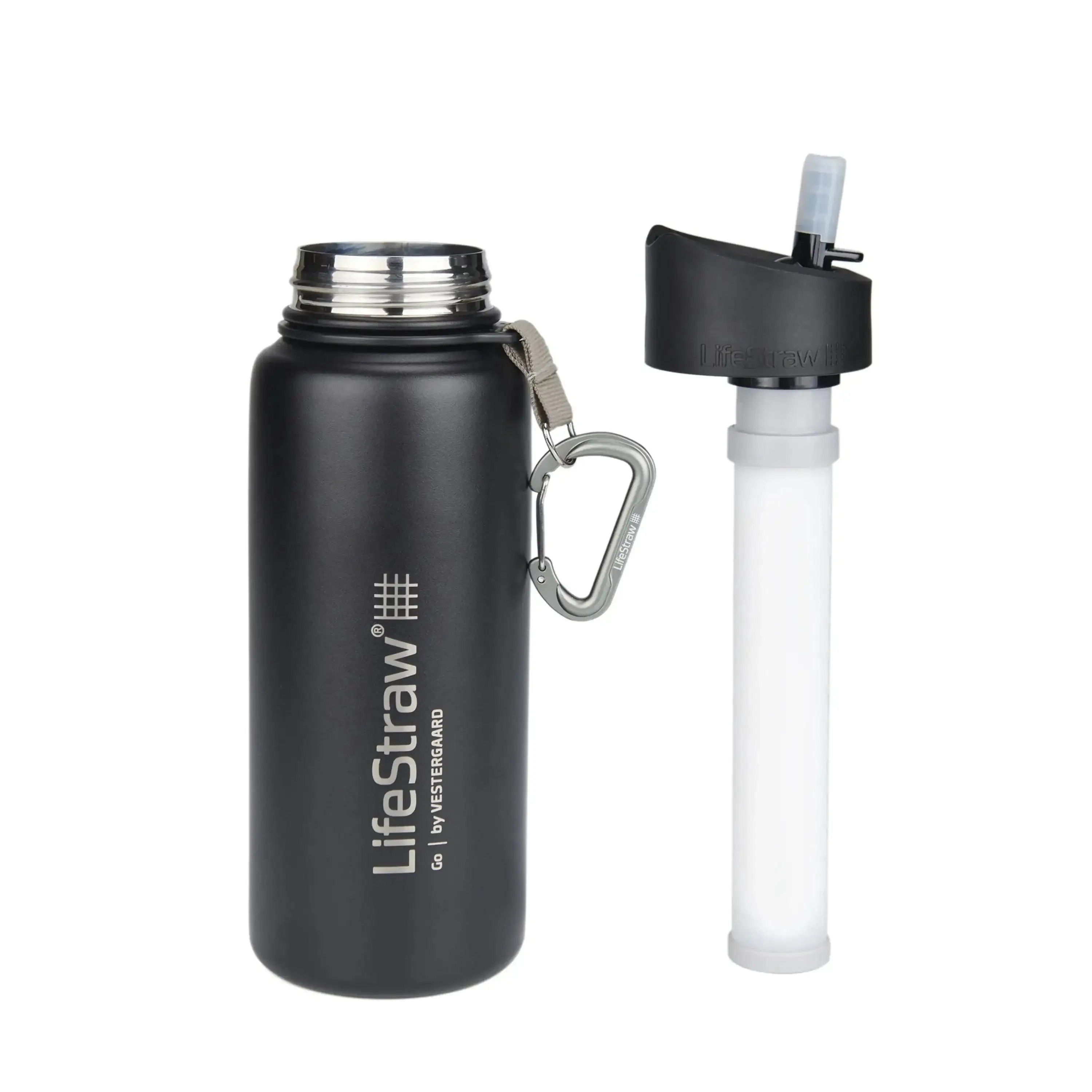 Water bottle Go stainless steel with filter 0.7 L - Image 2