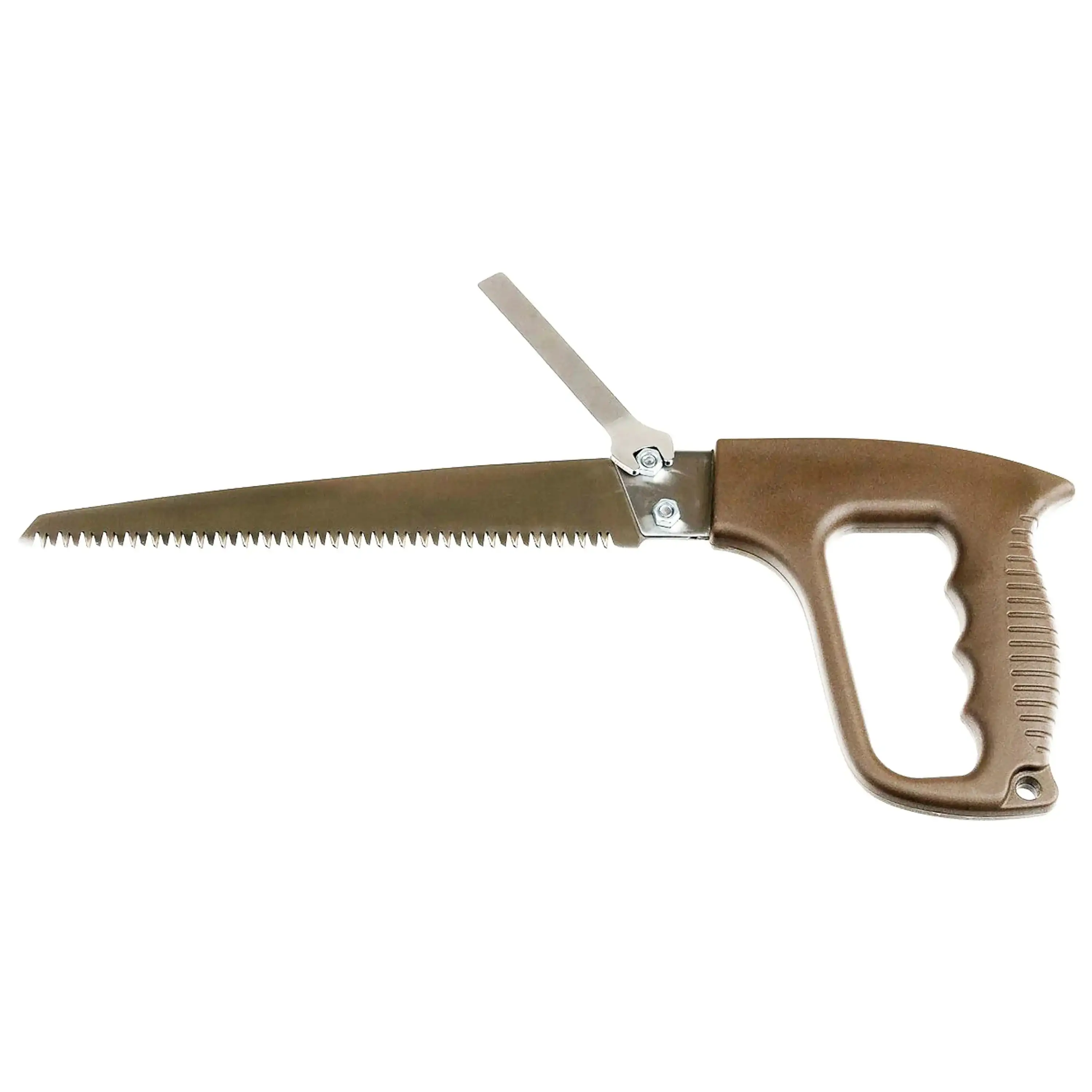 Hand saw with sheath and belt clip brown