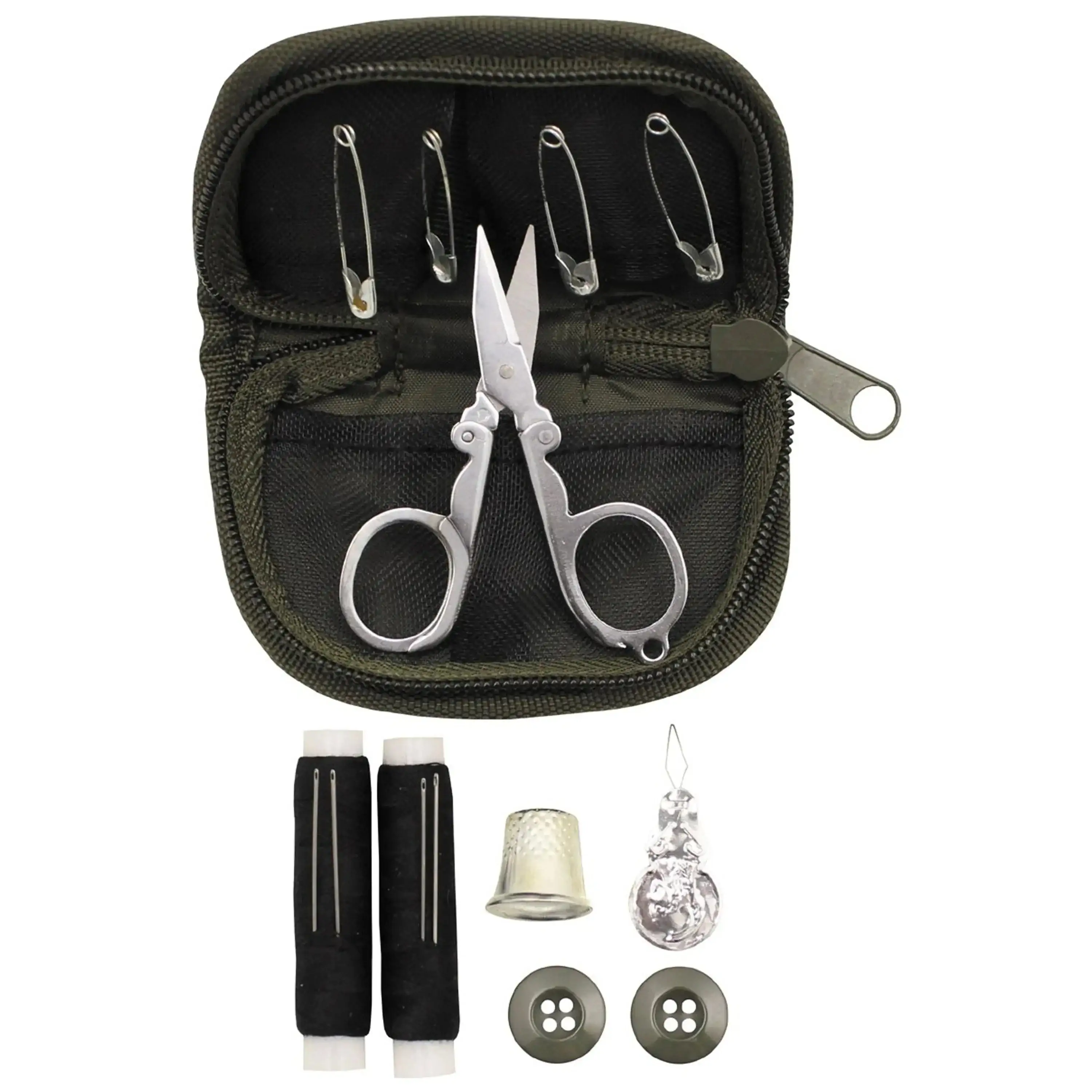 Sewing kit with pouch olive - Image 2