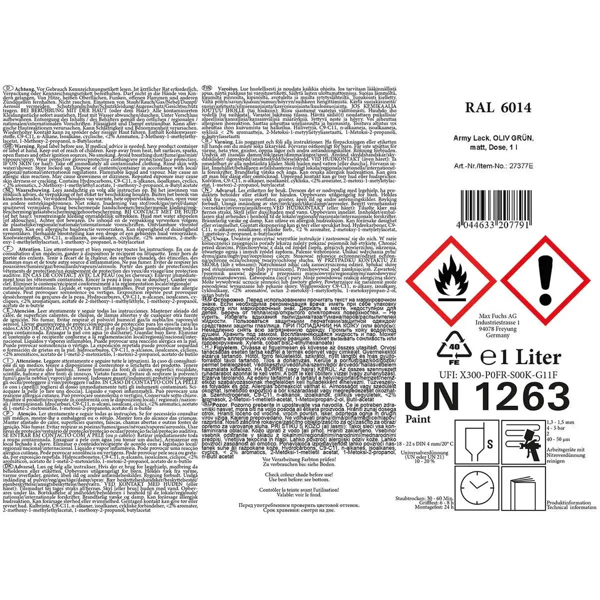 Spray can Army paint 1 L matt - Image 10