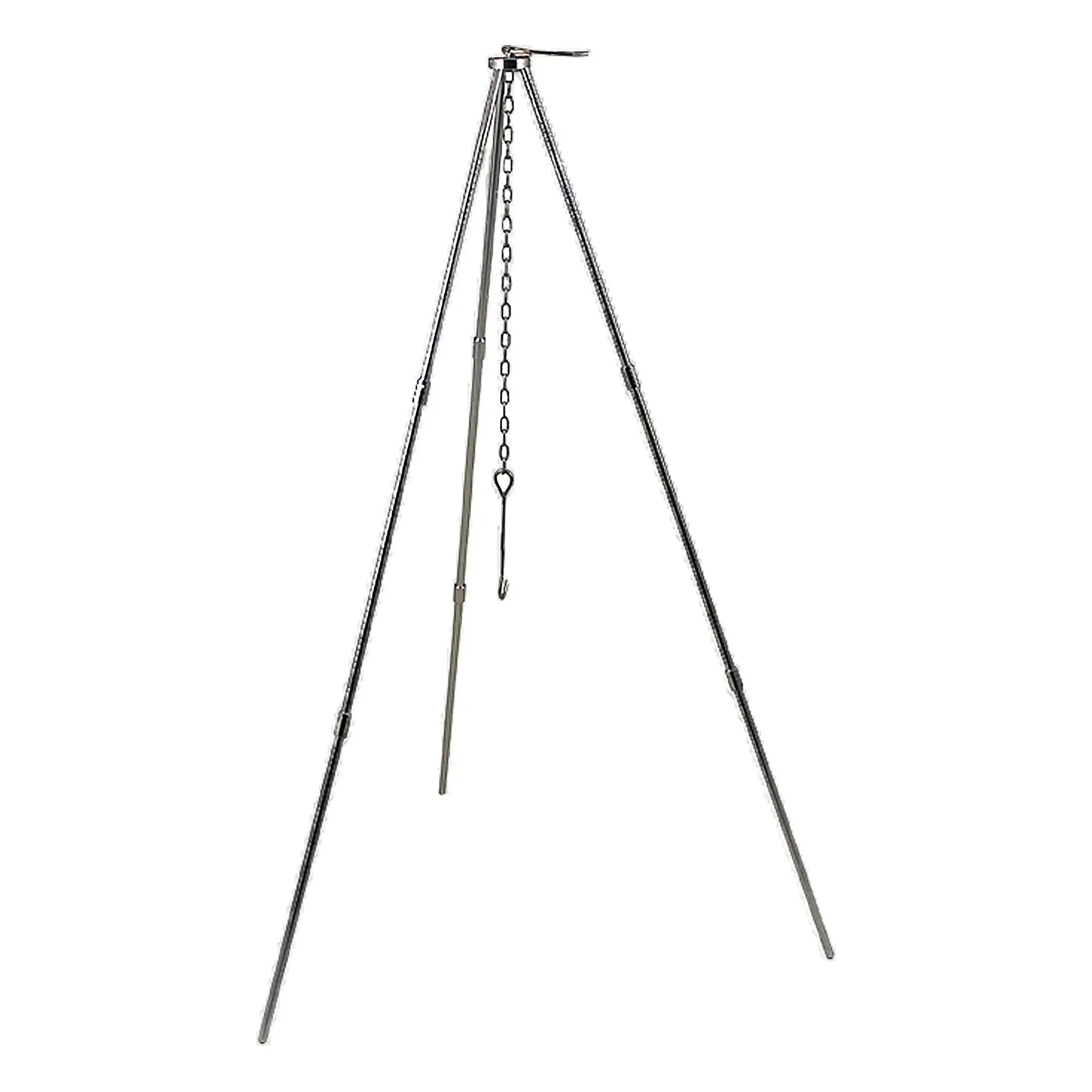 Tripod grill for swinging kettle