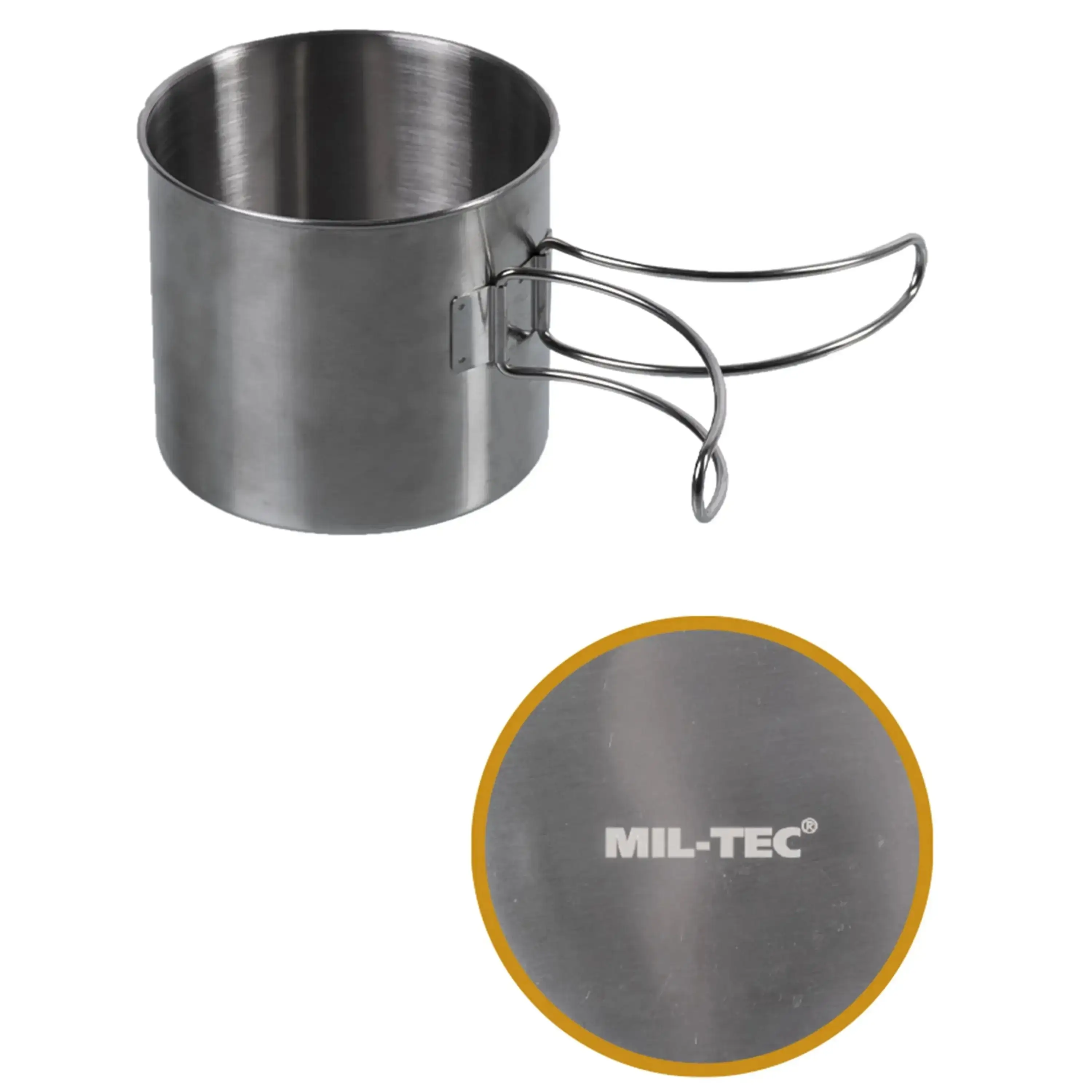 Drinking cup stainless steel wire handles 600 ml