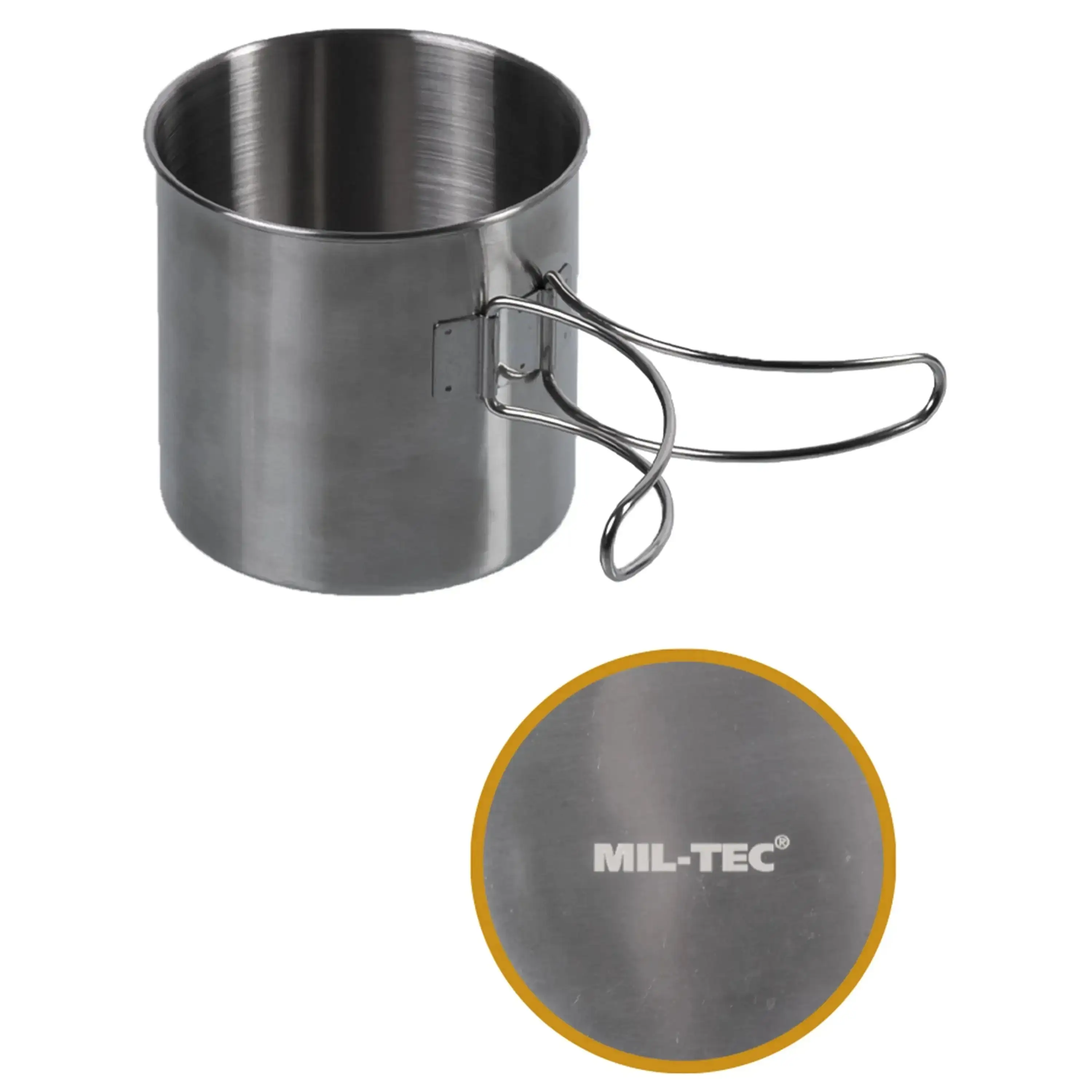 Drinking cup stainless steel wire handles 800 ml - Image 2