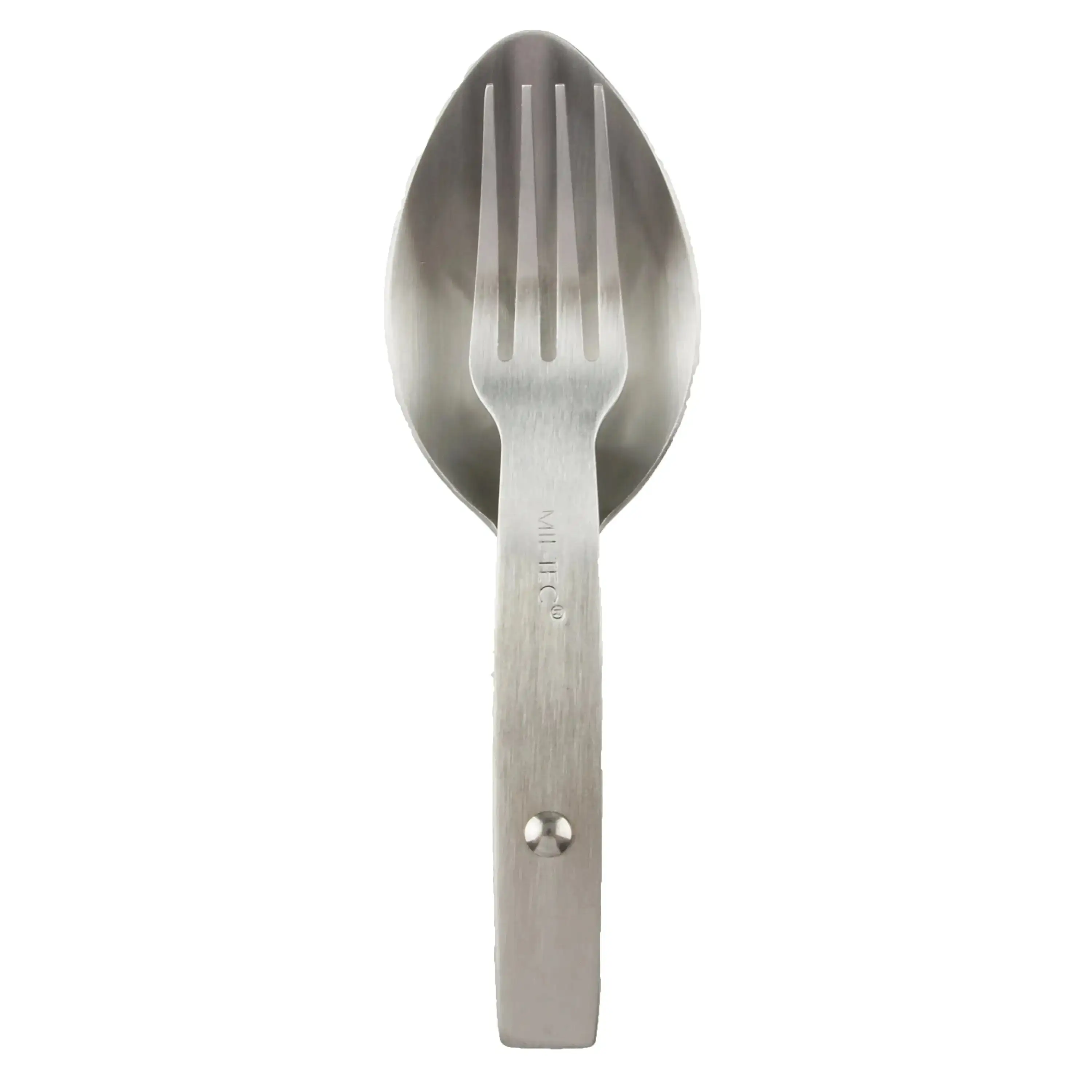 Folding cutlery spork stainless steel - Image 2