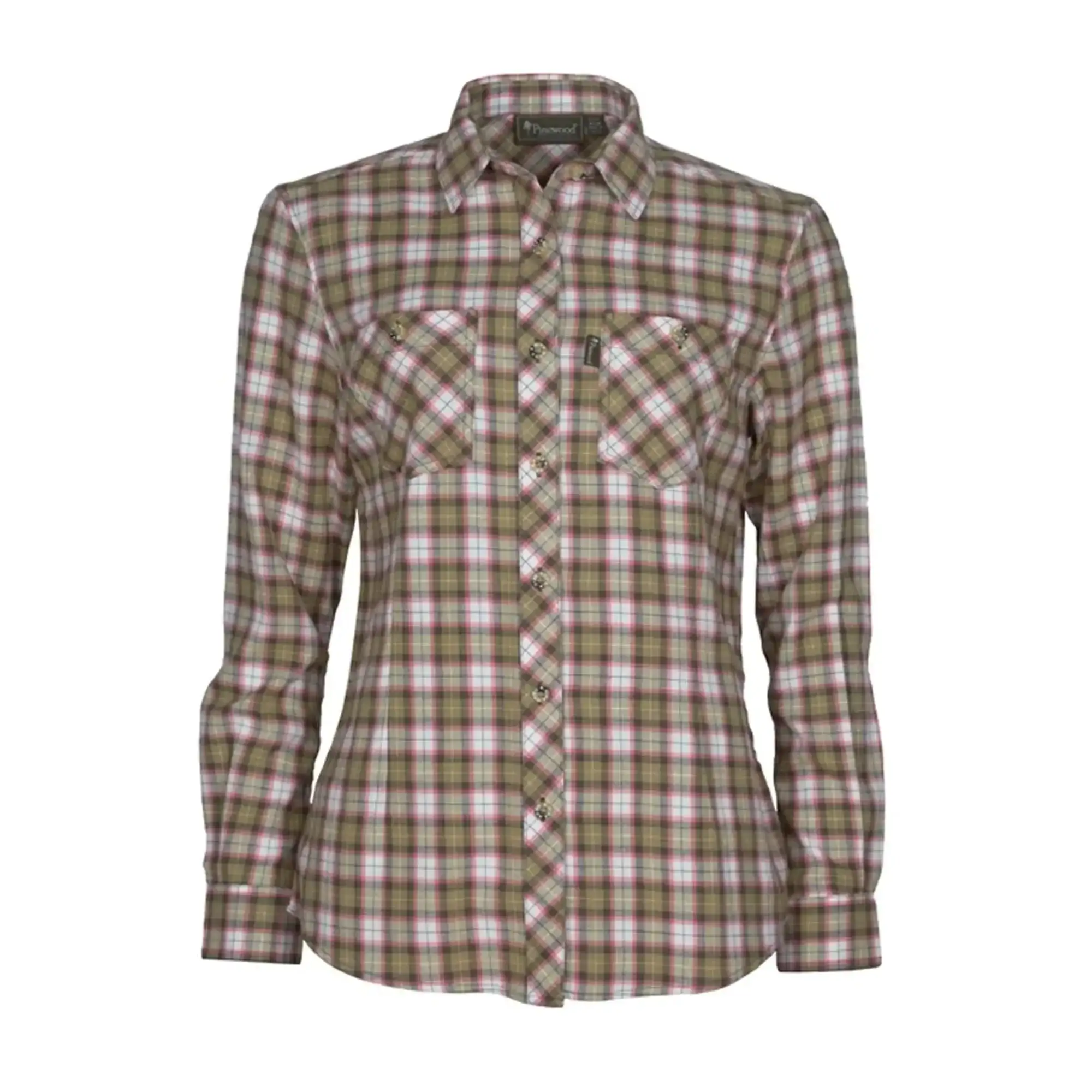 Flannel blouse Felicia green white women