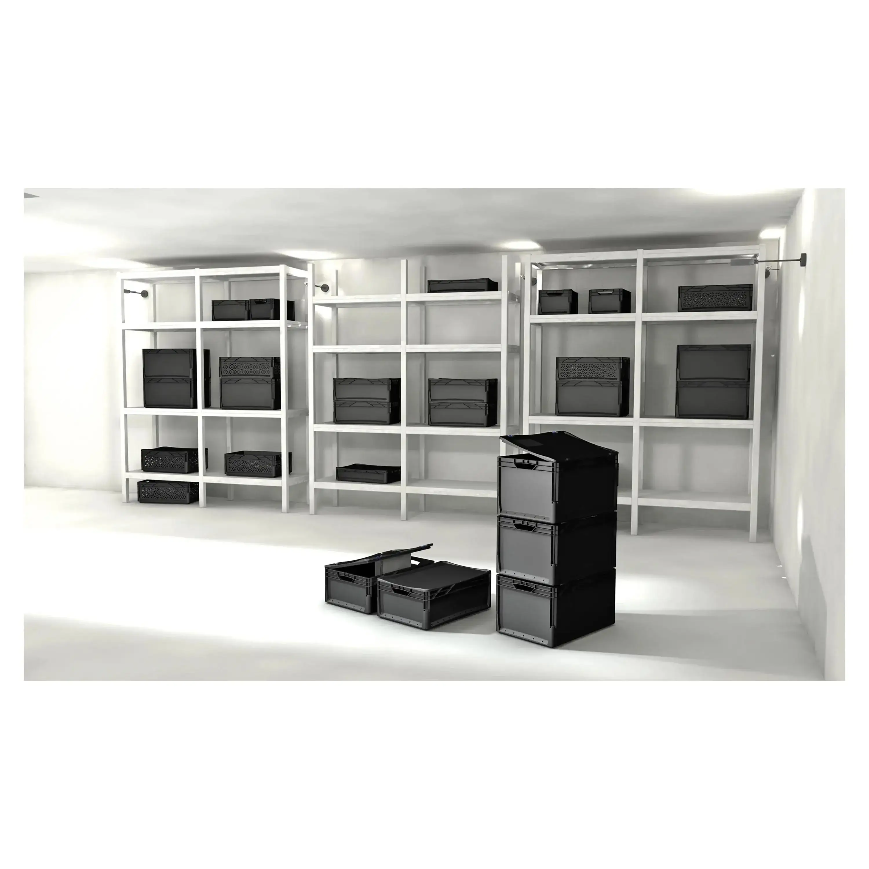 Euro standard box solid wall 60 x 40 x 22 cm black - Image 4