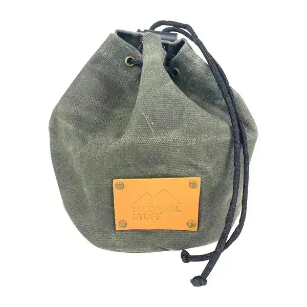 Waxed canvas bag grey olive